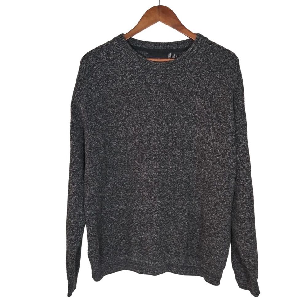Vintage Bill Blass Gray Textured Crew Neck Grandpa Sweater Sz XL